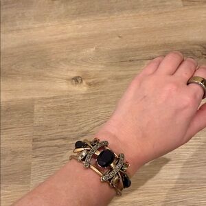 J. Crew Black and Gold Bracelet